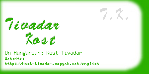 tivadar kost business card